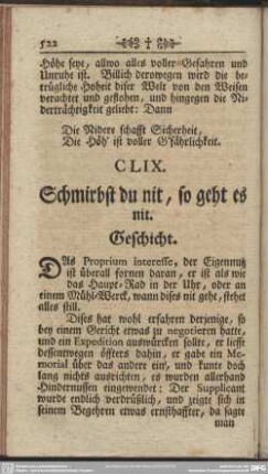 CLIX. Schmirbst du nit, so geht es nit. Geschicht