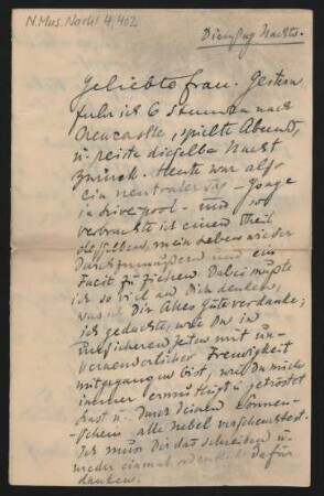 Brief an Gerda Busoni : 20.11.1901