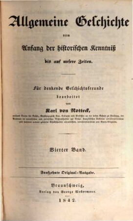 Allgemeine Geschichte vom Anfang der historischen Kenntniß bis auf unsere Zeiten : für denkende Geschichtsfreunde, 4