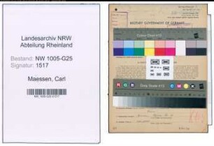 Entnazifizierung Carl Maessen , geb. 05.03.1882 (Handelsvertreter)