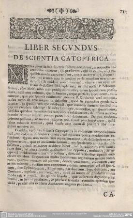 LIBER SECUNDUS. DE SCIENTIA CATOPTRICA.
