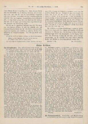 763-768 Kleine Kritiken