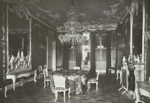 Schloss Pillnitz, Wasserpalais, Inneres, Gelbes Frühstückszimmer, Einrichtung 19. Jh.