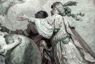 Der heilige Benedikt, von den vier Erdteilen verehrt