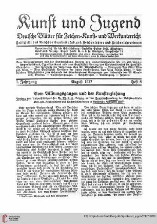N.F. 7.1927 S. 181-185: Vom Bildungsganten und der Kunsterziehung