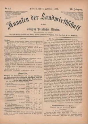 No. 11. Berlin, den 7. Februar 1872. XII. Jahrgang.