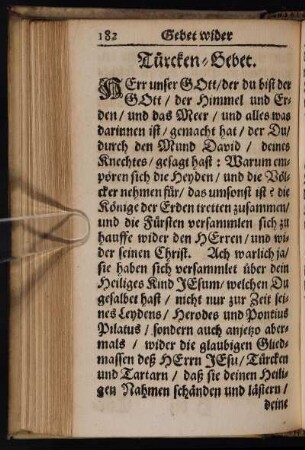 Türcken-Gebet.