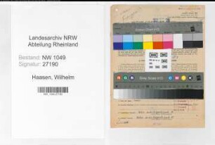 Entnazifizierung Wilhelm Haasen , geb. 13.11.1898 (Lokfuehrer)