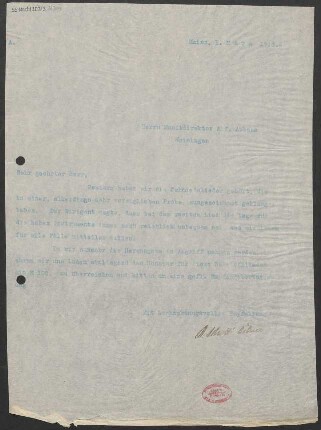 Brief an Alfons Abbass : 01.03.1910