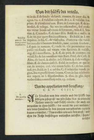 Von der appellation und beruffung/ Cap. CIIII.