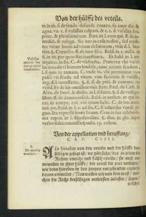Von der appellation und beruffung/ Cap. CIIII.