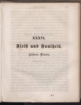 XXXVI. Fleiß und Faulheit. Zehnte Platte.