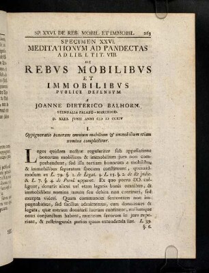 263-271, 26. De rebus mobilibus & immobilibus