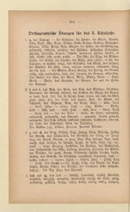 Orthographische Übungen für das 3. Schuljahr