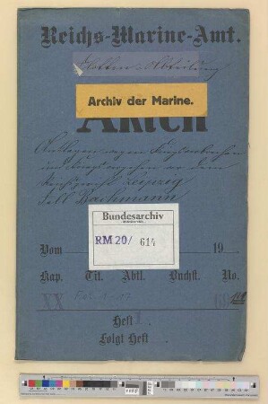 Anklagen wegen Kriegsverbrechen und Kriegsvergehen vor dem Reichsgericht Leipzig: Fall Admiral a. D. Gustav Bachmann
