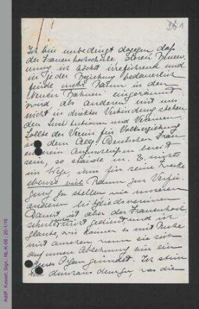 Brief von Elisabeth Altmann-Gottheiner, Friederike Bröll und Helene von Forster an Helene Lange