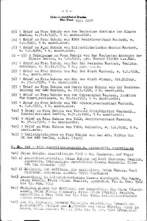 V. Ausstellungskataloge, -prospekte, -unterlagen