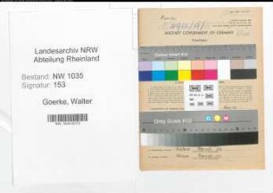 Entnazifizierung Walter Goerke , geb. 18.02.1901 (Hauer)