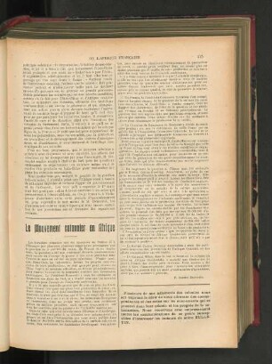 Le Mouvement cotonnier en Afrique.