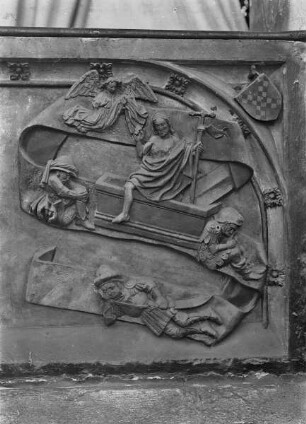 Grabmal von Jean Keynoghe, Detail: Auferstehung Christi