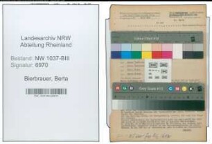 Entnazifizierung Berta Bierbrauer , geb. 18.01.1909 ()