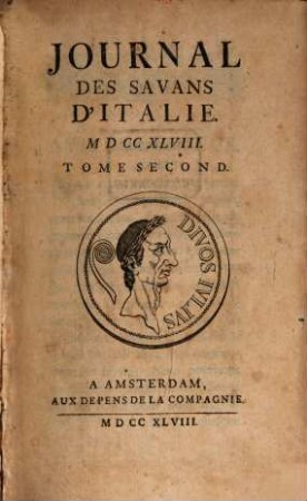 Journal des savans d'Italie. 2, 2. 1748