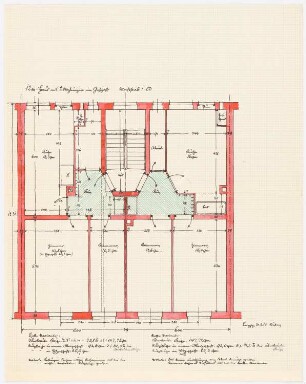 Haus mit zwei Wohnungen pro Geschoss, Leipzig: Grundrisse 1:50