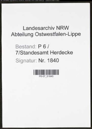 Heiratsregister Standesamt Herdecke