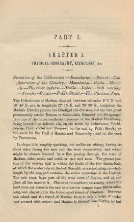 Chapter I. Physical geography, lithology, &c.