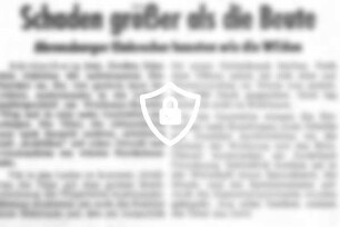 Schaden größer als die Beute