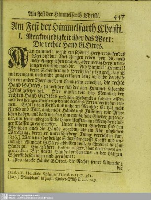 Am Fest der Himmelfarth Christi