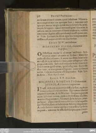 Epist. XV. Bruxellam. Michaeli Routartio Marchioni Spinolae à Secretis Linguarum.