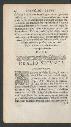 Oratio Secunda.
