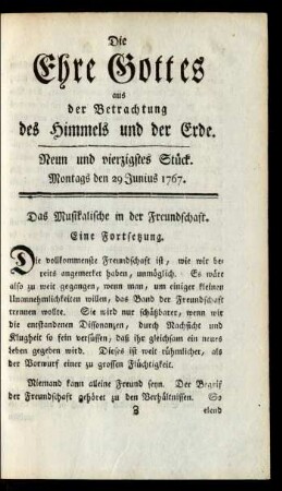 Neun und vierzigstes Stück. Montags den 29 Junius 1767
