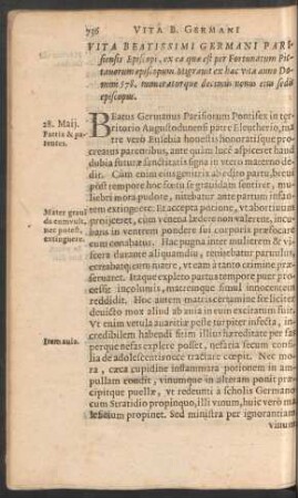 Vita Beatissimi Germani Parisiensis Episcopi ...
