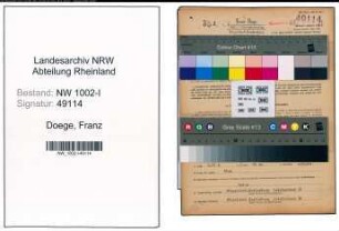 Entnazifizierung Franz Doege, geb. 10.07.1897 (Bauunternehmer)
