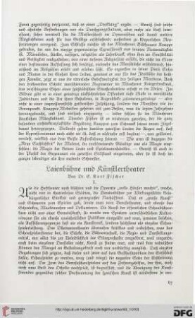 Laienbühne und Künstlertheater