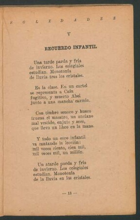 V - Recuerdo infantil