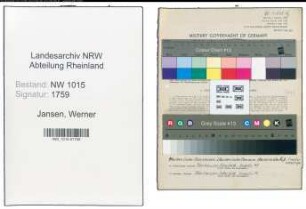 Entnazifizierung Werner Jansen , geb. 08.08.1920 ()