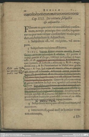 Cap. IIII. De virtutis subjectis & adjunctis