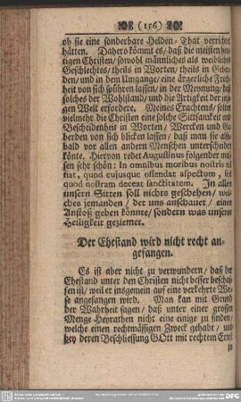 Der Ehestand wird nicht recht angefangen