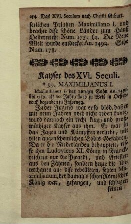 Kayser des XVI. Seculi