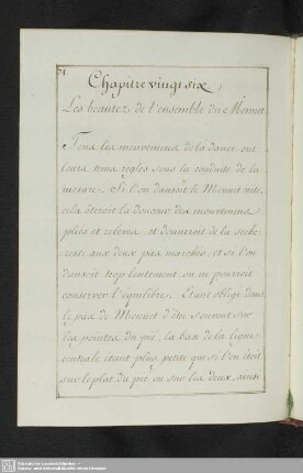 Chapitre vingt six. Les beautez de l'ensemble du Menuet