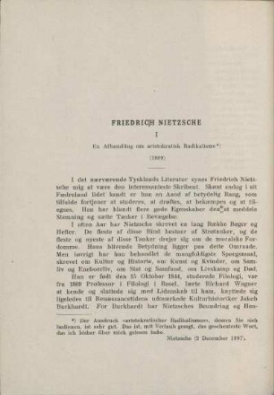 Friedrich Nietzsche (1844-1900)