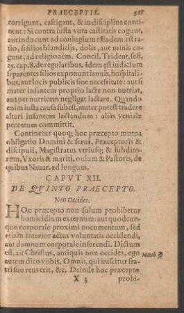 Caput XII. De Quinto Praecepto.