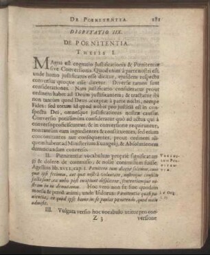 Disputatio IIX. De Poenitentia.