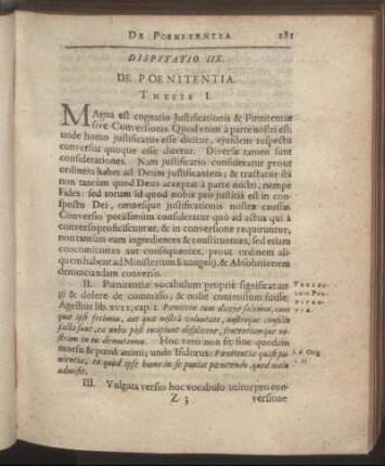 Disputatio IIX. De Poenitentia.