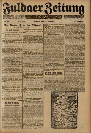 Erste Ausgabe vom Samstag, den 24. Juli 1915.
