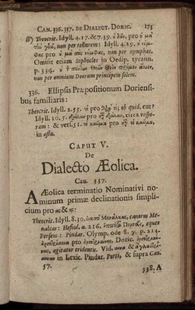 Caput V. De Dialecto Æolica.