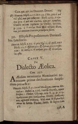 Caput V. De Dialecto Æolica.